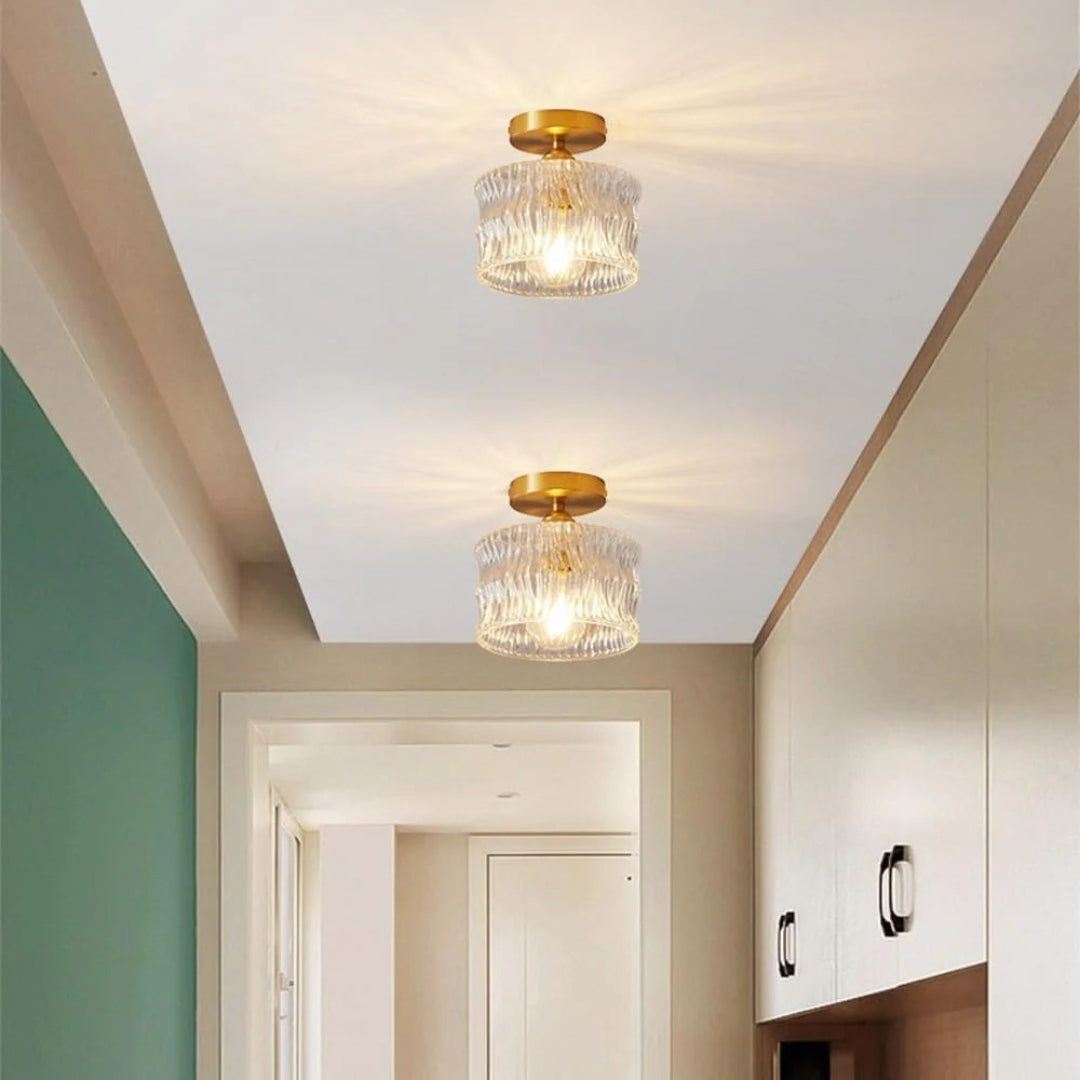 Vintage Wavy Glass Ceiling Light