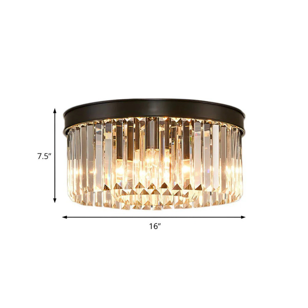 Crystal Iron Round Ceiling Light