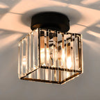 Crystal Metal Cube Ceiling Light