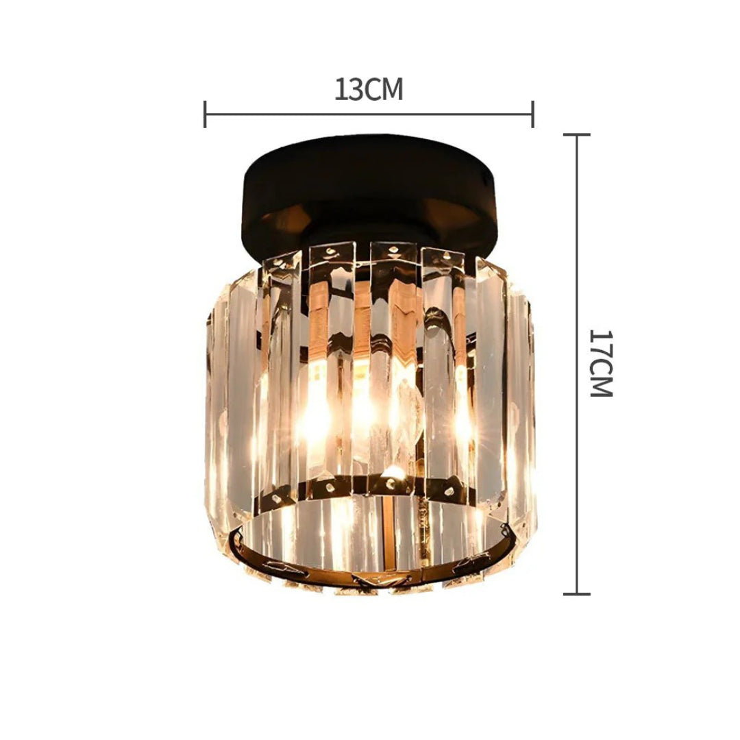 Crystal Metal Cube Ceiling Light