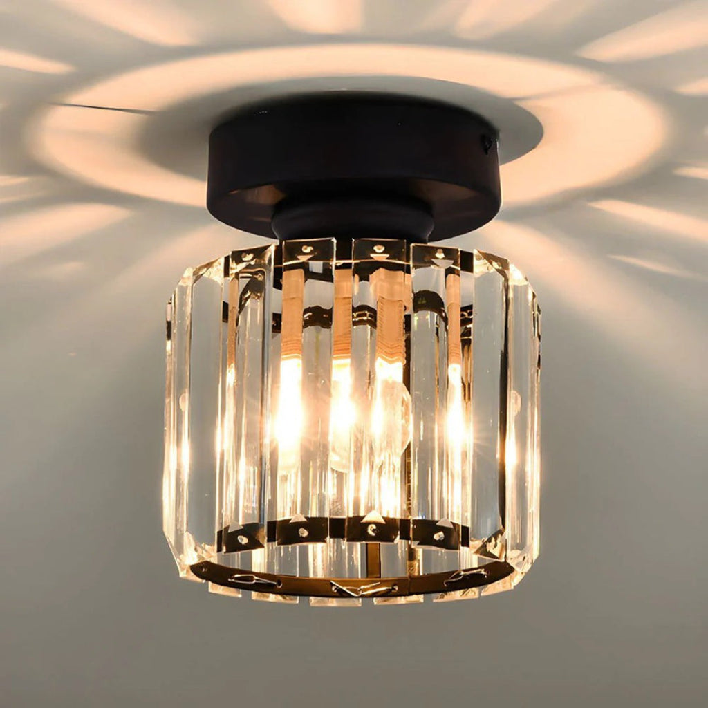 Crystal Metal Cube Ceiling Light