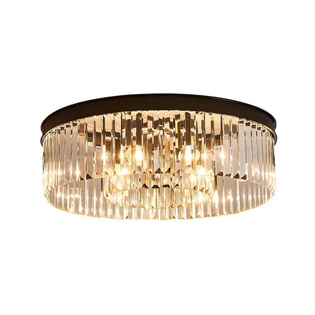 Crystal Iron Round Ceiling Light