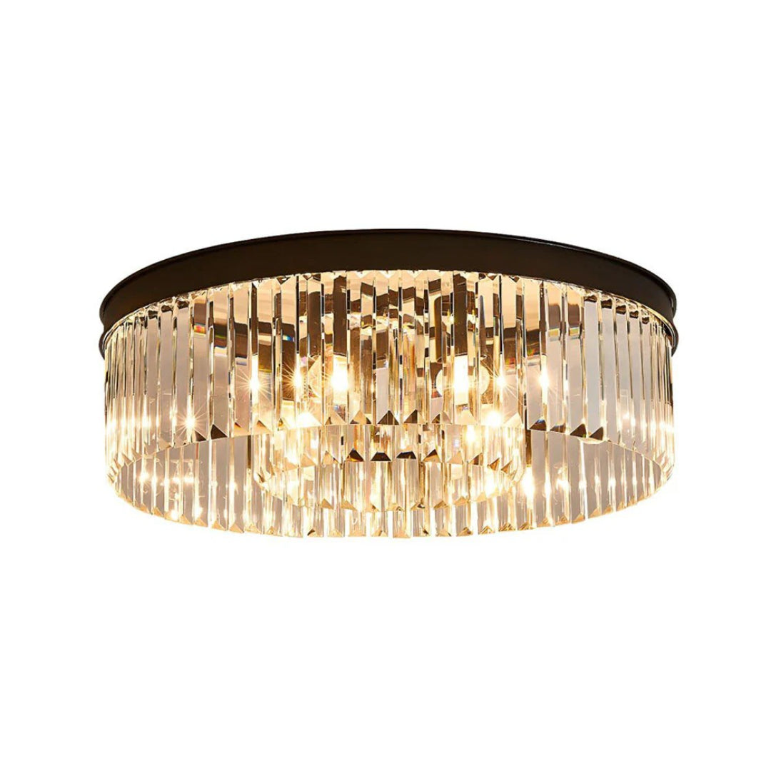Crystal Iron Round Ceiling Light