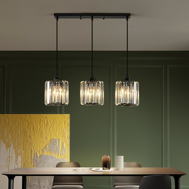 Vina Suspension Ronde/Carré Nordique. Métal/Verre. Noir/Or. Salon/Bar - Neutralighting