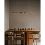 Minimalist Wooden Bead Pendant Light