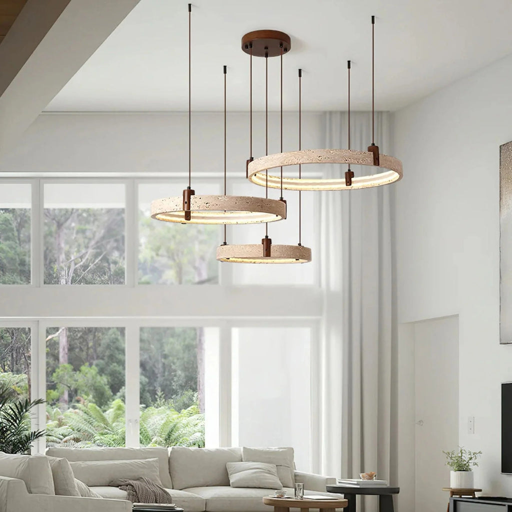 Stone Ring Pendant Light
