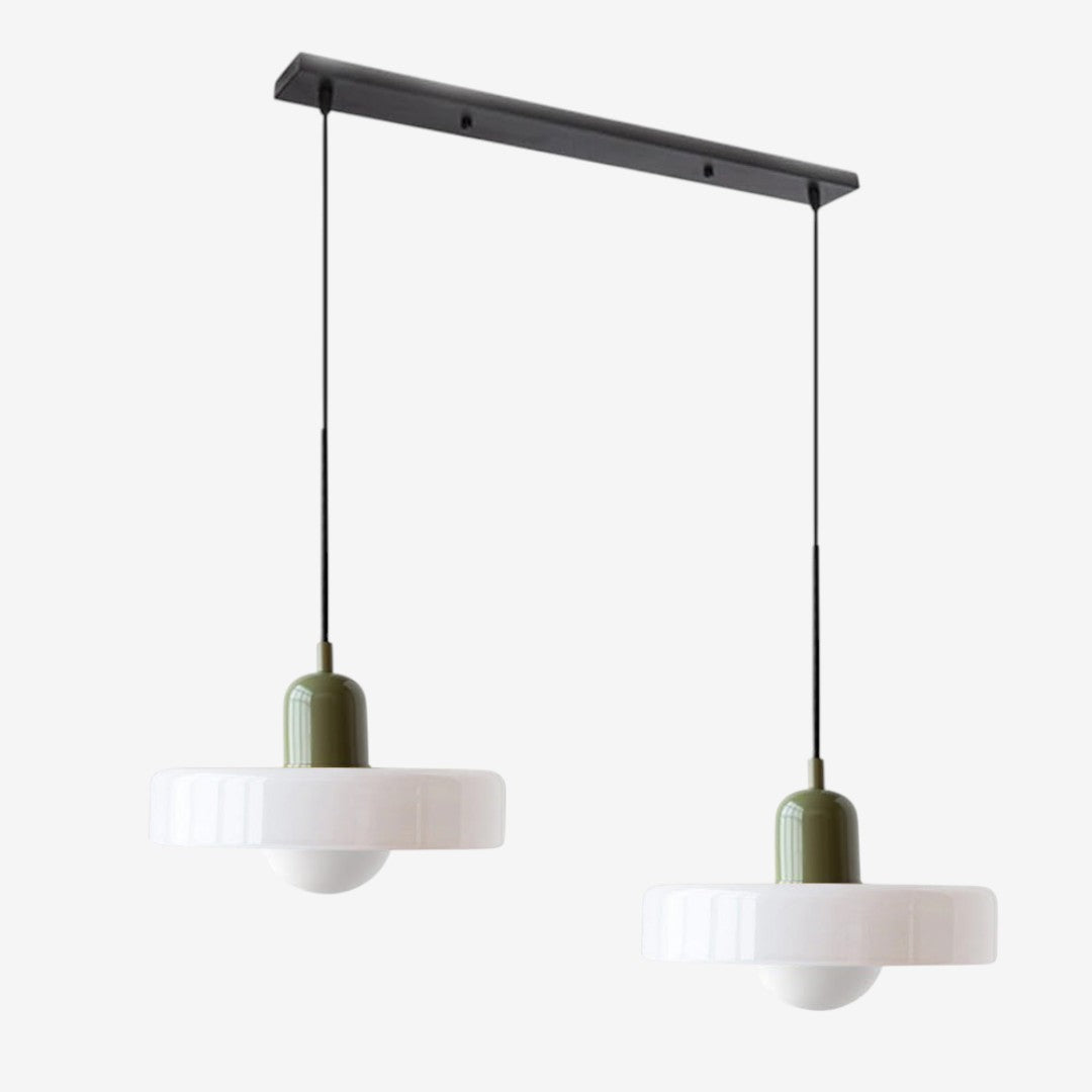Double Glass Pendant Lamp – Retro Inspired Modern Dining Table Design