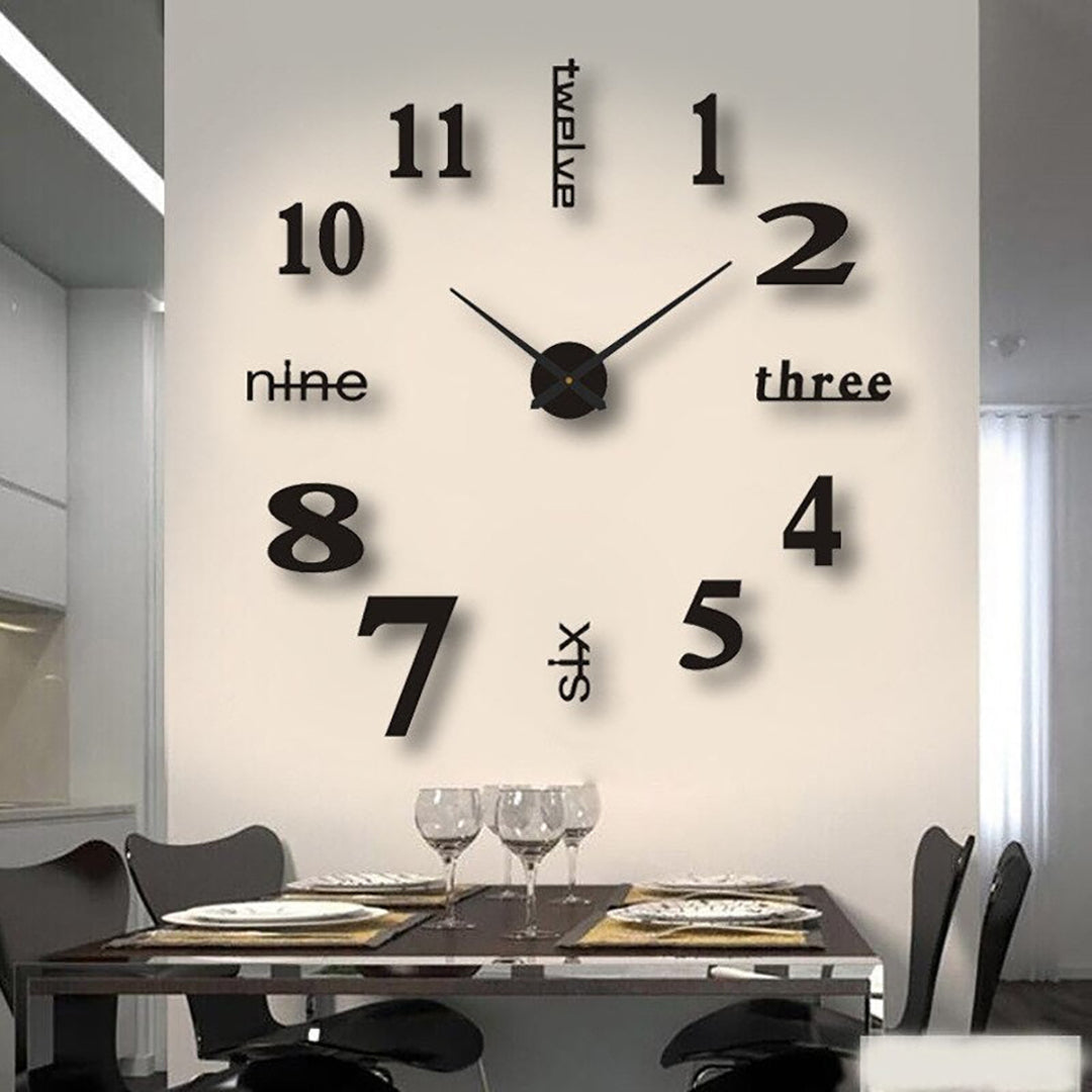 3D Wall Clock – Modern Roman Numeral Or Typographic Decorative Design