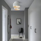 Minimalist Ribbed Ceramic Ceiling Light