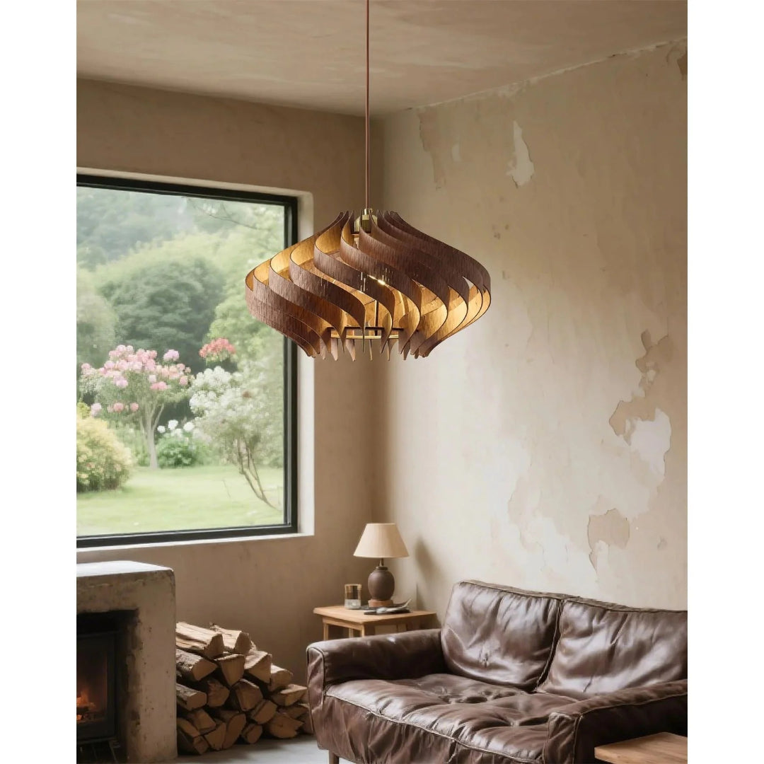 Japandi Wooden Pendant Light
