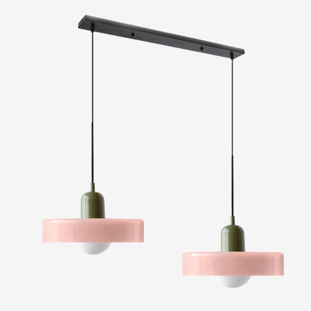 Double Glass Pendant Lamp – Retro Inspired Modern Dining Table Design