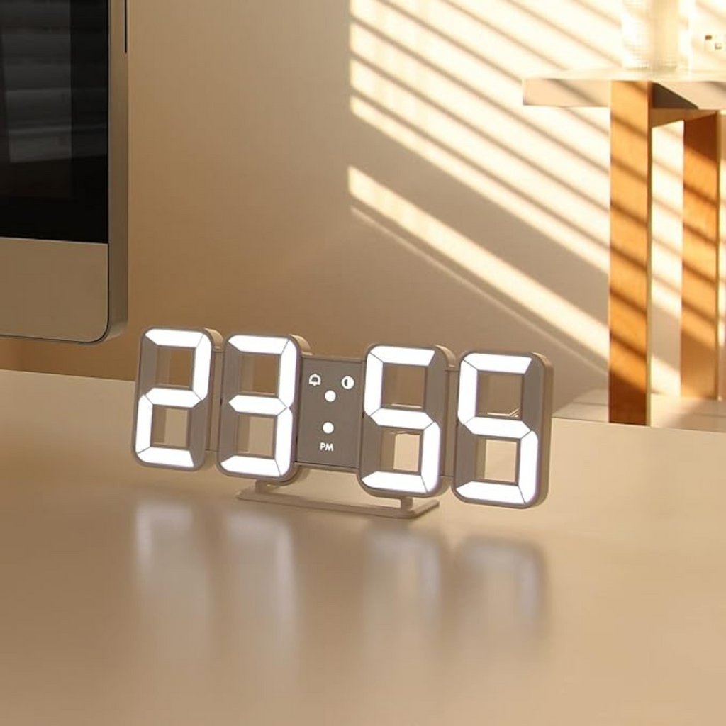 3D LED Digital Wall Clock Plastic | USB Powered 5V 1A | Wall Mounted Illuminated Display for Clear Visibility from Distance