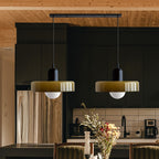 Double Glass Pendant Lamp – Retro Inspired Modern Dining Table Design