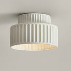 Minimalist Ribbed Ceramic Ceiling Light