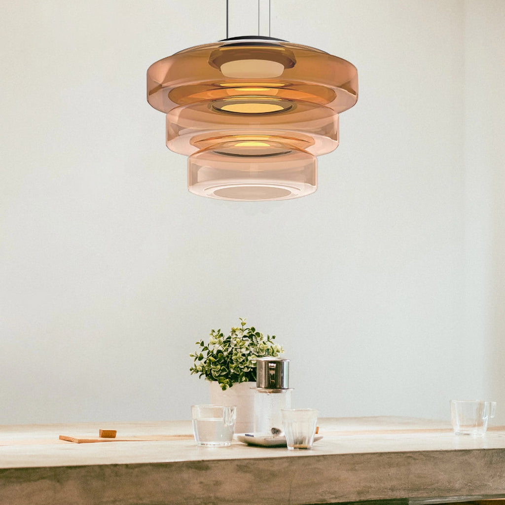 Layered Glass LED Pendant Light