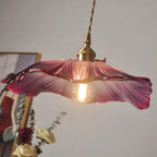 Flower Shaped Glass Pendant Lamp – Sculptural Romantic Warm Glow Design