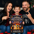 Rock Legends Advent Calendar 2026 | 24 Piece Music Icon Collectible Set with Rock Band Miniatures and Guitarist Figures