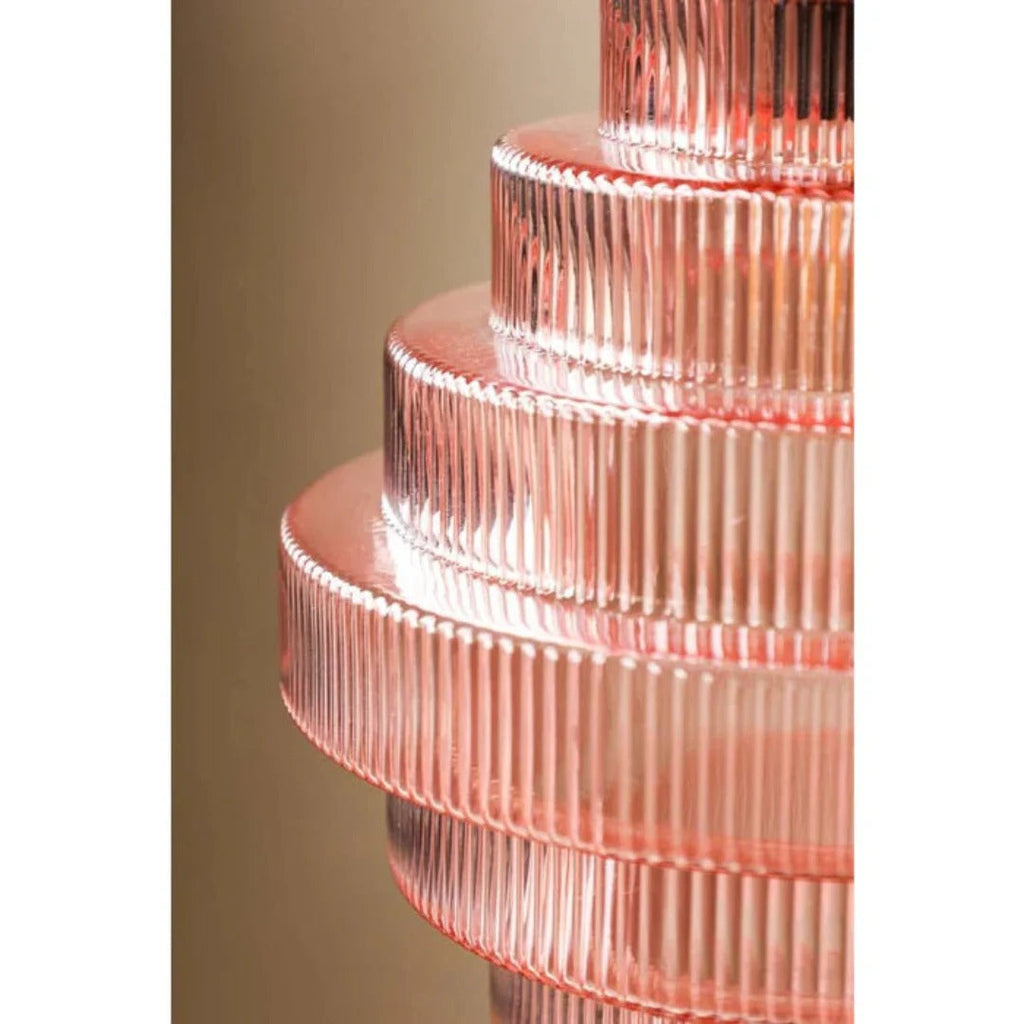 Art Deco Ribbed Glass Pendant Light