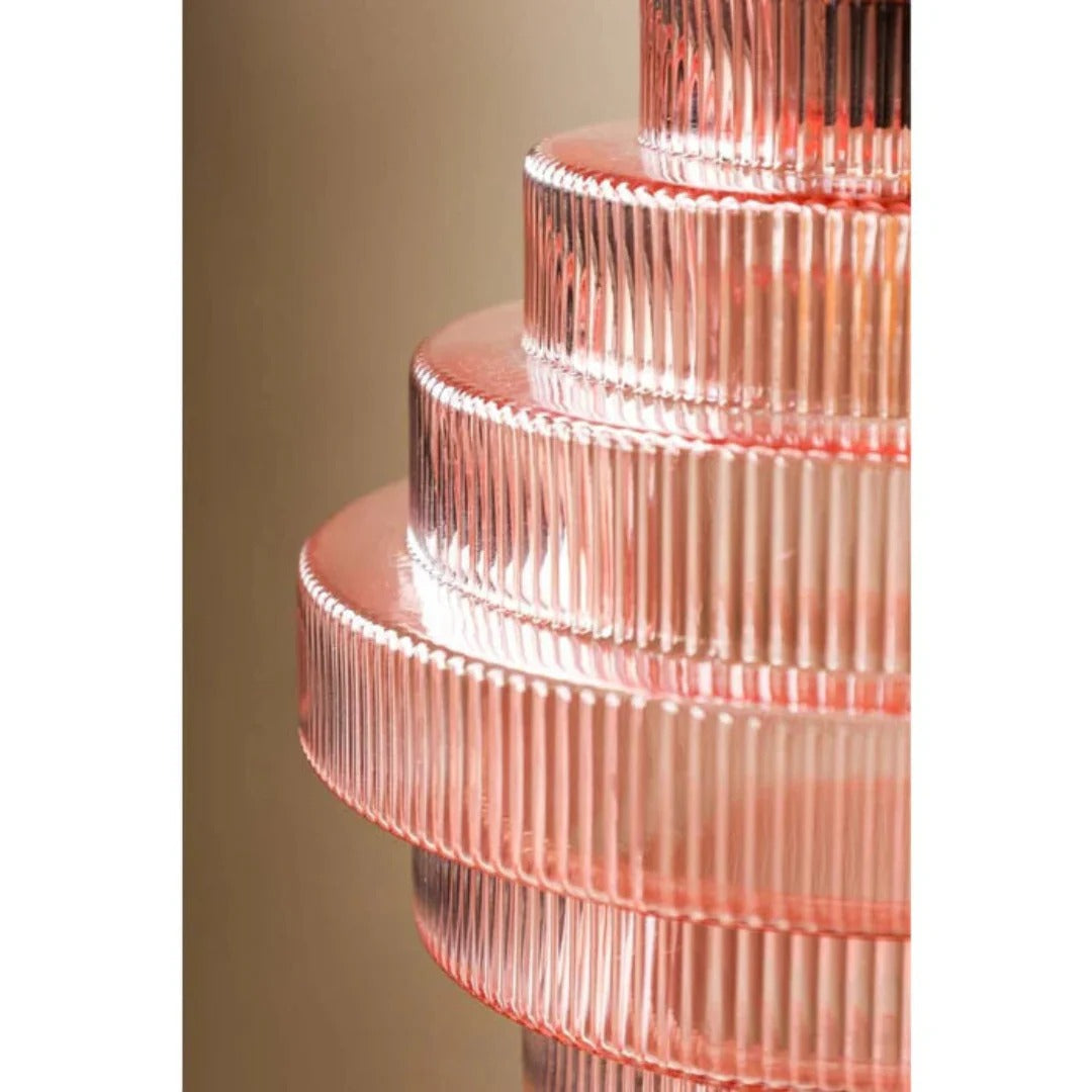 Art Deco Ribbed Glass Pendant Light