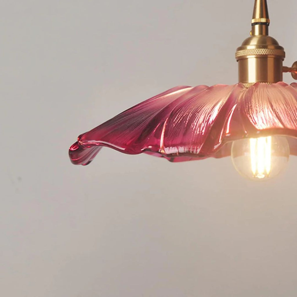 Flower Shaped Glass Pendant Lamp – Sculptural Romantic Warm Glow Design