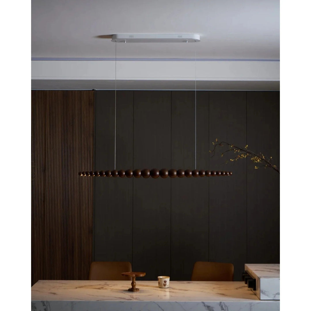 Minimalist Wooden Bead Pendant Light