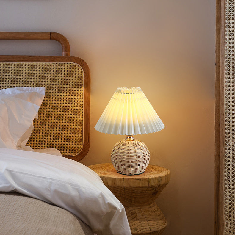 Nordic Rattan Table Lamp