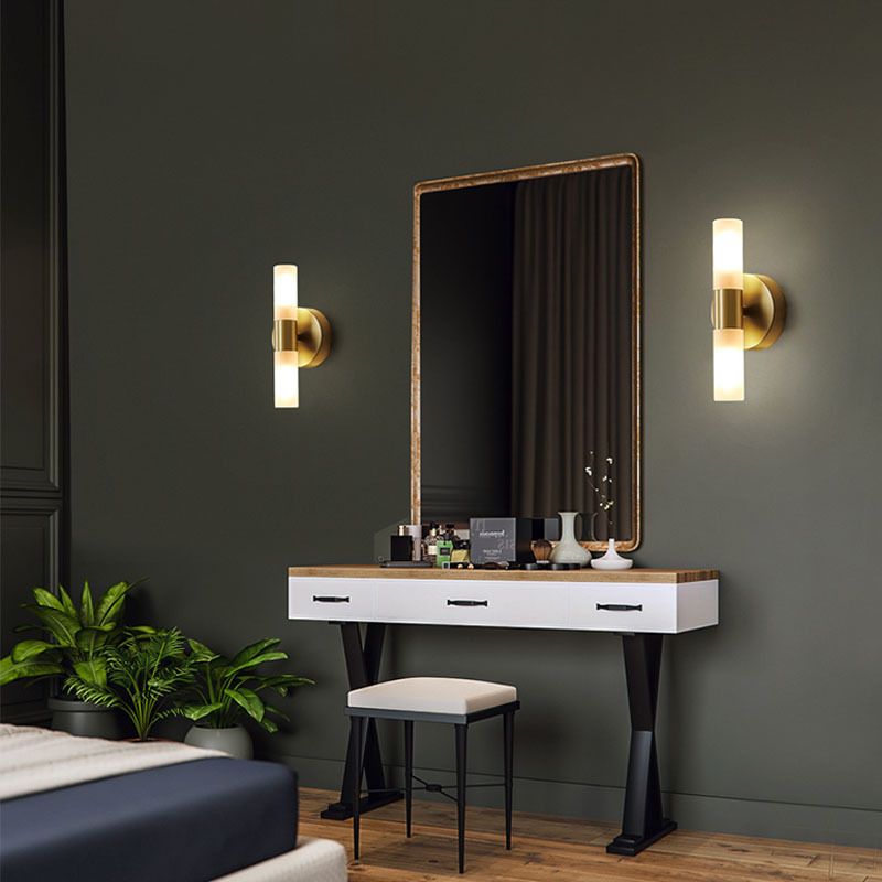 Tubular LED Wall Sconce Metal and Acrylic | Modern Rectangular Design | IP44 Rated for Bathroom and Living Room Lighting