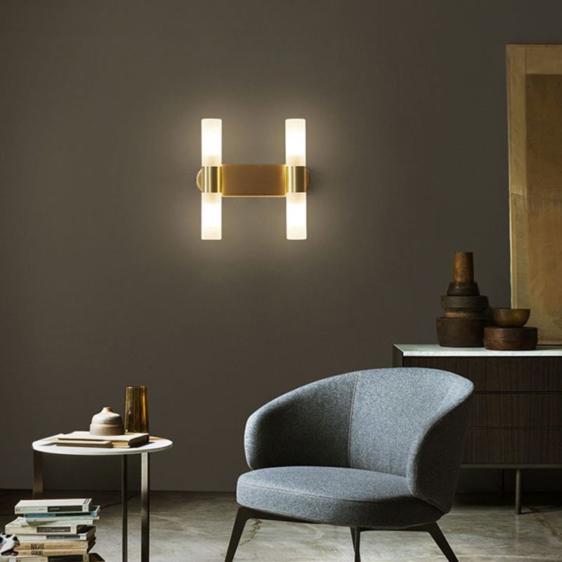 Tubular LED Wall Sconce Metal and Acrylic | Modern Rectangular Design | IP44 Rated for Bathroom and Living Room Lighting