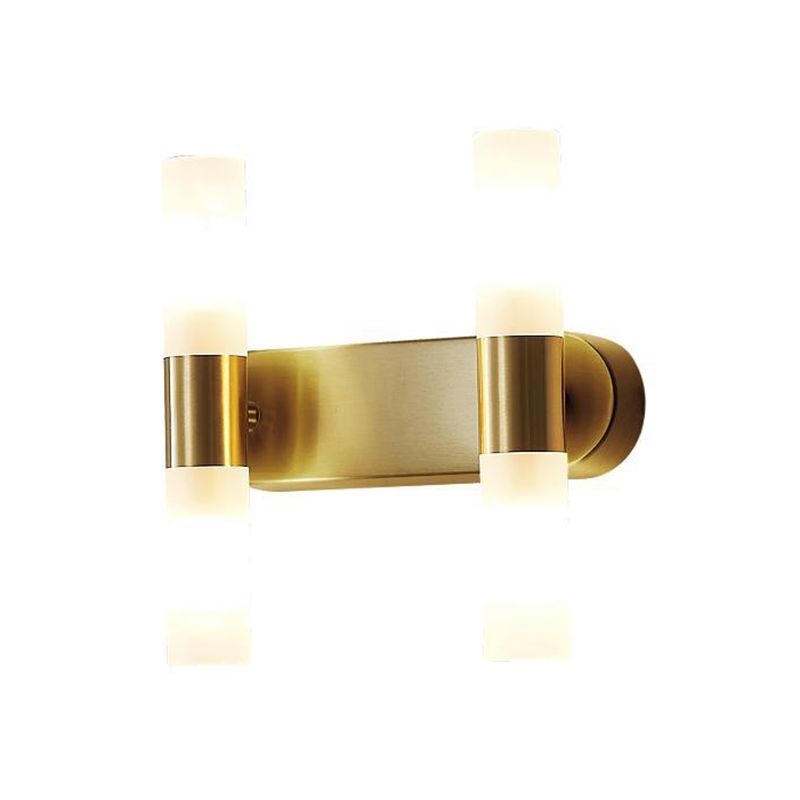 Tubular LED Wall Sconce Metal and Acrylic | Modern Rectangular Design | IP44 Rated for Bathroom and Living Room Lighting