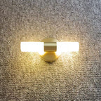 Tubular LED Wall Sconce Metal and Acrylic | Modern Rectangular Design | IP44 Rated for Bathroom and Living Room Lighting