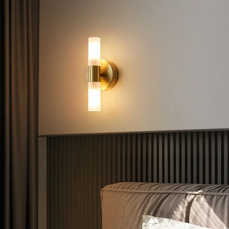 Tubular LED Wall Sconce Metal and Acrylic | Modern Rectangular Design | IP44 Rated for Bathroom and Living Room Lighting