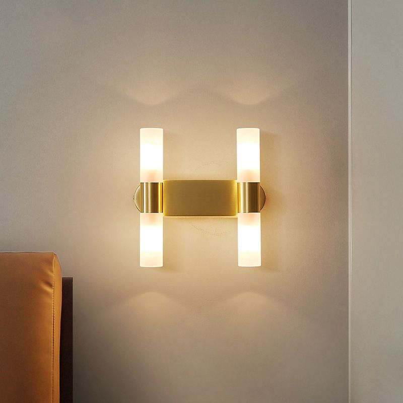 Tubular LED Wall Sconce Metal and Acrylic | Modern Rectangular Design | IP44 Rated for Bathroom and Living Room Lighting