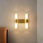 Tubular LED Wall Sconce Metal and Acrylic | Modern Rectangular Design | IP44 Rated for Bathroom and Living Room Lighting