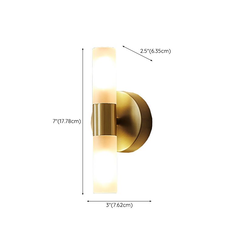 Tubular LED Wall Sconce Metal and Acrylic | Modern Rectangular Design | IP44 Rated for Bathroom and Living Room Lighting
