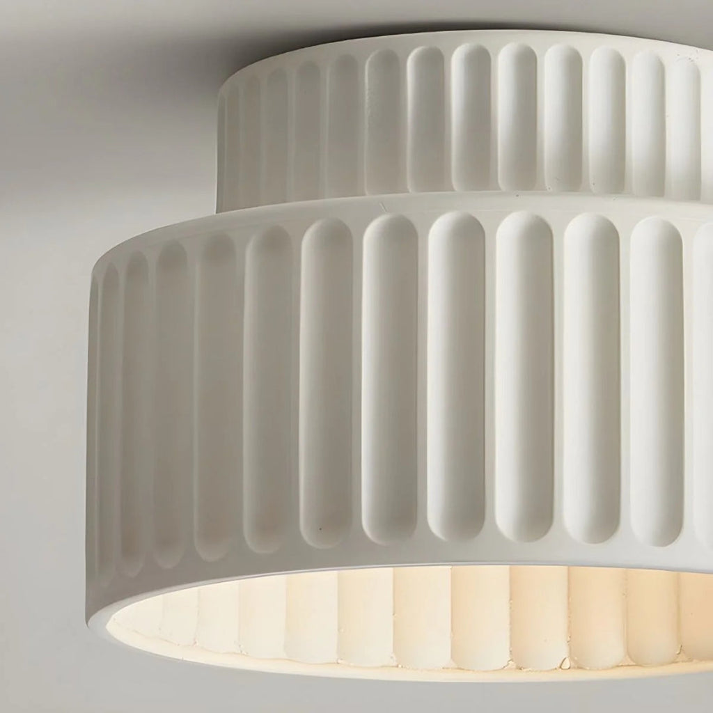 Minimalist Ribbed Ceramic Ceiling Light