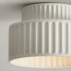Minimalist Ribbed Ceramic Ceiling Light