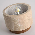 Stone and Wood Cylinder Ceiling Light