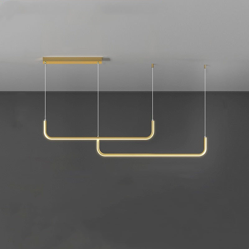 Clen Suspension Linéaire Minimaliste Or/Noir. Salon - Neutralighting