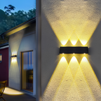 Solar LED Wall Light Aluminium | IP65 Waterproof | 10m Up and Down Lighting Distance for Garden and Outdoor Facades