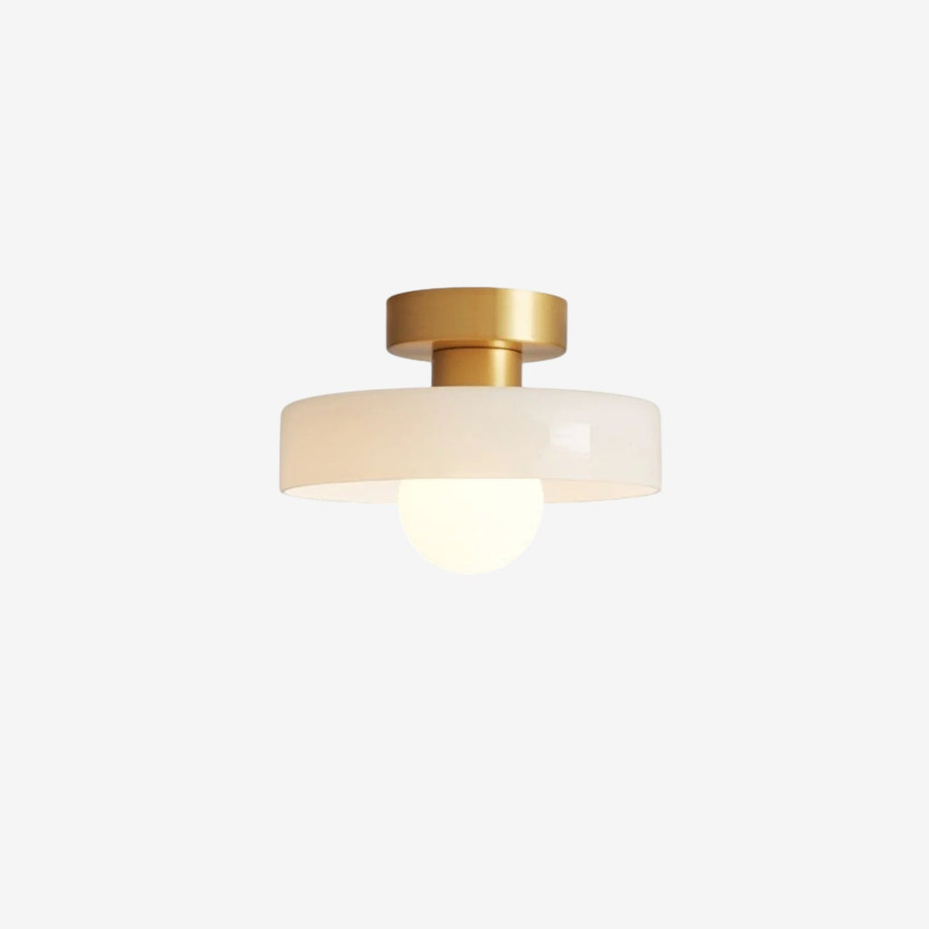French Bauhaus Ceiling Lamp – Geometric Glass Flush Mount Fixture