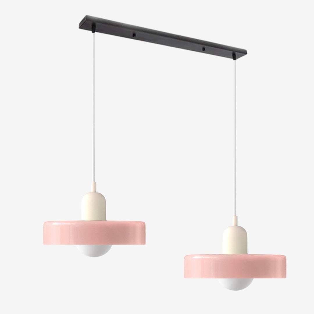 Double Glass Pendant Lamp – Retro Inspired Modern Dining Table Design