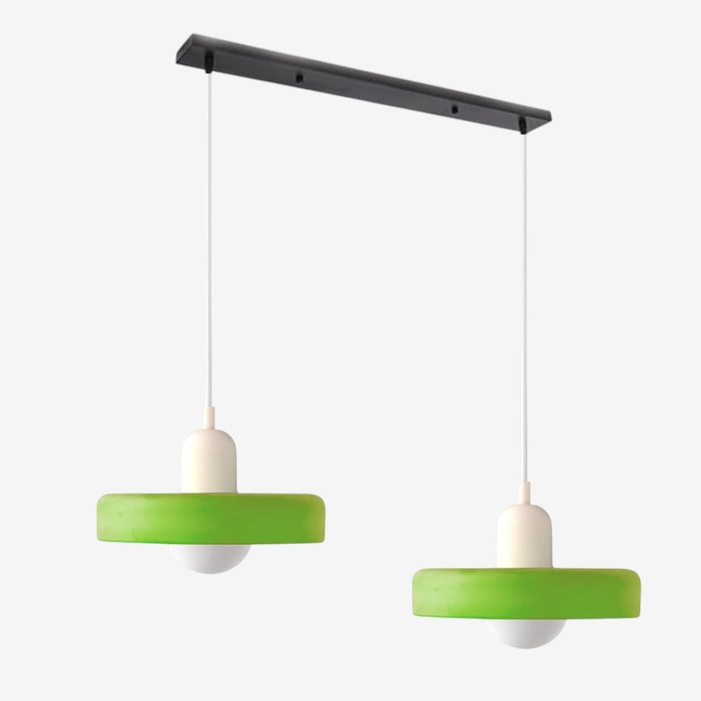 Double Glass Pendant Lamp – Retro Inspired Modern Dining Table Design