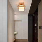 Japanese Wooden Square Ceiling Light