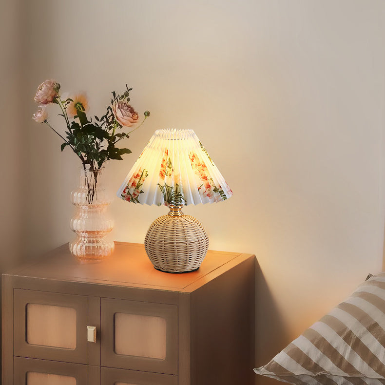 Nordic Rattan Table Lamp
