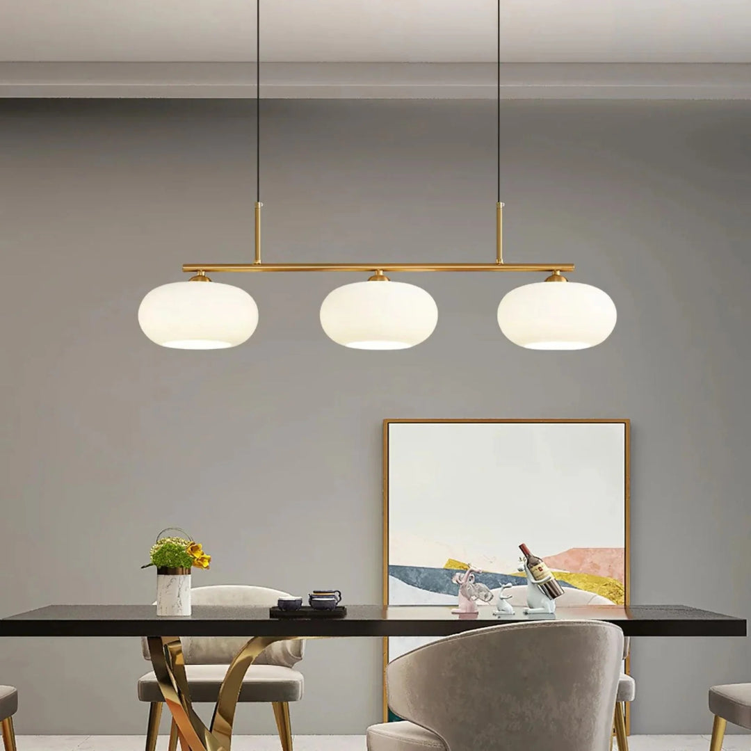 Linear Triple Glass Pendant Light