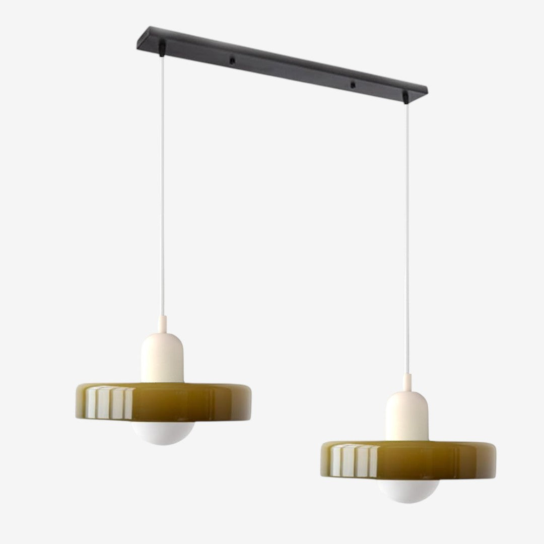 Double Glass Pendant Lamp – Retro Inspired Modern Dining Table Design