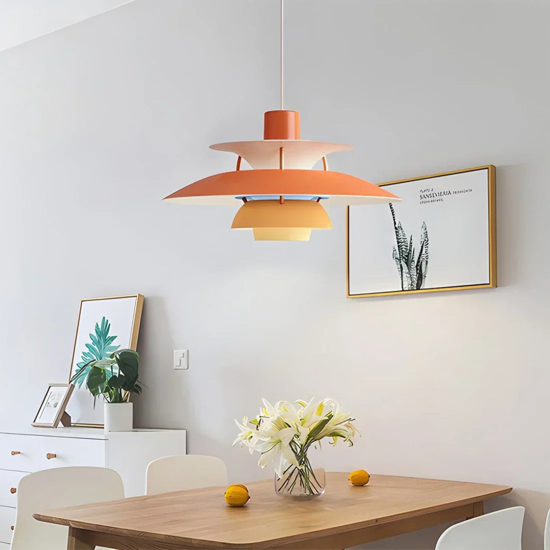 Contemporary Layered Metal Pendant Light