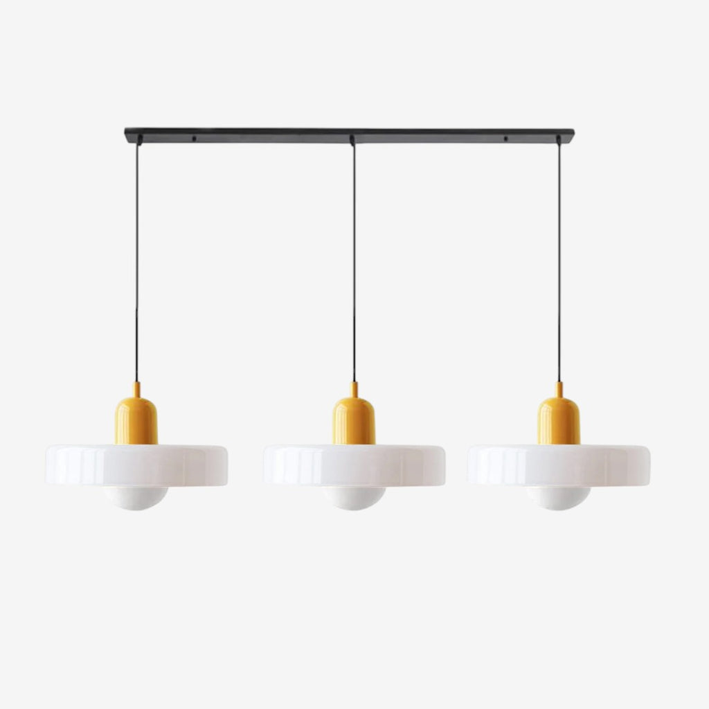 Triple Glass Pendant Lamp – Retro Inspired Colorful Dining Table Design