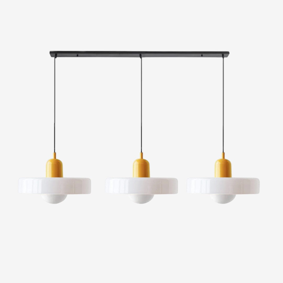 Triple Glass Pendant Lamp – Retro Inspired Colorful Dining Table Design