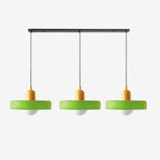 Triple Glass Pendant Lamp – Retro Inspired Colorful Dining Table Design